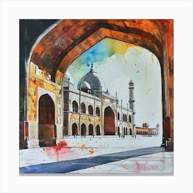 Taj Mahal Painting Canvas Print