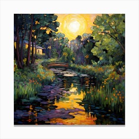 Impressionist Riverside Flora Canvas Print