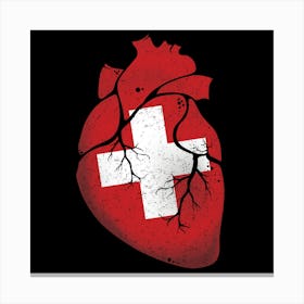 Switsterland Heart Flag Canvas Print