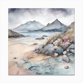 West Coast Seascape Scotland Coral Shells Canvas Print