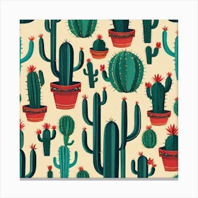 Cactus Pattern 13 Canvas Print