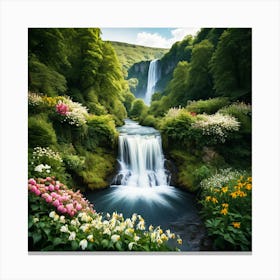 Waterfall In The Forest 6 Canvas Print