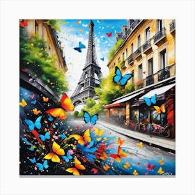 Paris With Butterflies 39 Canvas Print