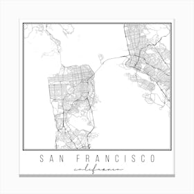 San Francisco California Street Map Canvas Print