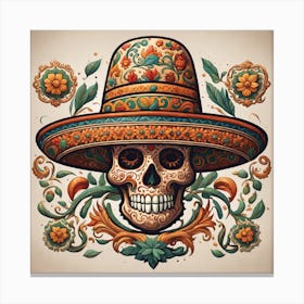 Day Of The Dead Skull 80 Canvas Print