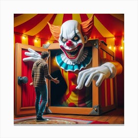 Clown In A Box Canvas Print