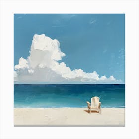 Adirondack Chair On The Beach Canvas Print