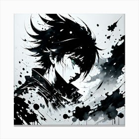 Boy With Black Hair Canvas Print