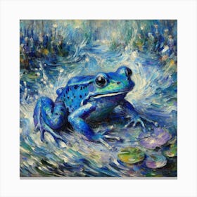 Blue frog Canvas Print