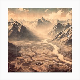 Abstract Mountain Landscape Canvas Print