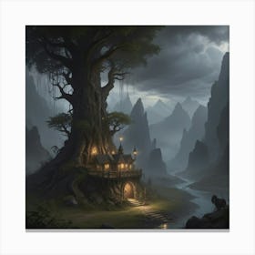 Fantasy House In The Forest Canvas Print