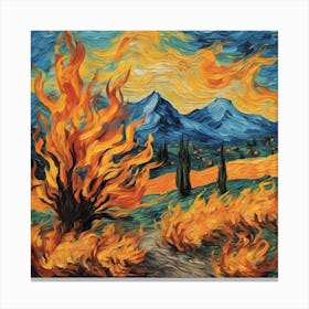Fire In The Mountains Canvas Print