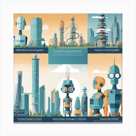 Robots In The City Canvas Print