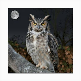 A Photo Of A Great Horned Owl With Its E 3g1xwzuwryeuymmwopzq4g 4a5k11mmsoawarjg Ja6zw Canvas Print