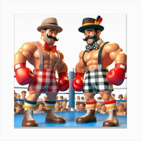 Two Boxers In A Boxing Ring 1 Canvas Print
