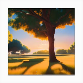 Sunset In A Field Canvas Print