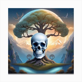 Skull And Tree Canvas Print