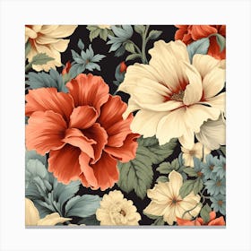 Floral Seamless Pattern Canvas Print
