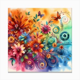 Colorful Flowers 9 Canvas Print