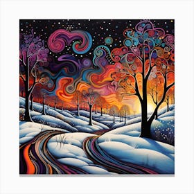 Winter Landscape Painting 1 Canvas Print