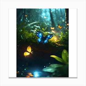 Butterflies In The Forest Canvas Print