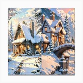 Winter Village Canvas Print