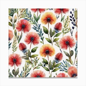 Watercolor Flowers 6 Canvas Print