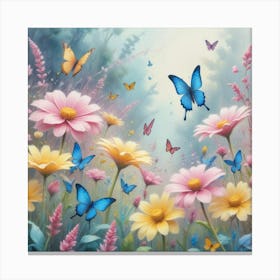 Butterflies In The Garden 2 Canvas Print