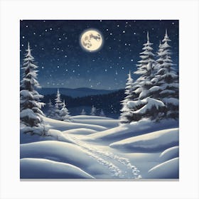 Snowy Winter Landscape Canvas Print