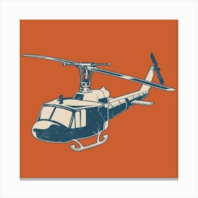Retro Helicopter Orange  Canvas Print