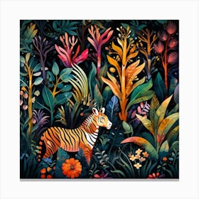 Tiger In The Jungle 13 Canvas Print