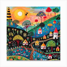 Kids Travel Illustration Kenya 3 Canvas Print