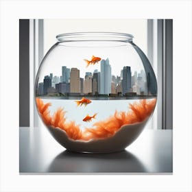 Goldfish In A Bowl Canvas Print