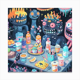 Monster Party Canvas Print