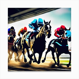 Horse Racing On The Track 2 Canvas Print
