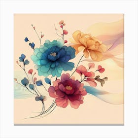 Flowers Wallpaper Canvas Print