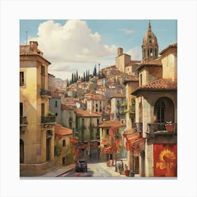 Street In Spain art print Canvas Print