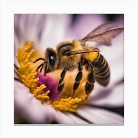 Bee On A Flower 2 Canvas Print