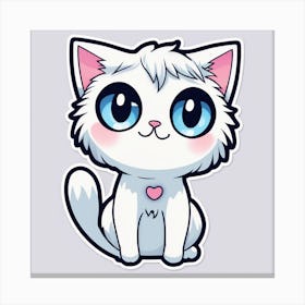 Cute White Cat Canvas Print