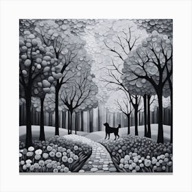 Dog In The Woods Canvas Print