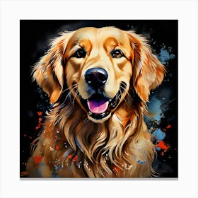 Golden Retriever Painting 25 Canvas Print