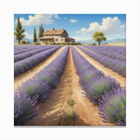 Lavender Field paintings art print Canvas Print