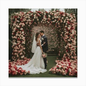 Wedding Arch With Roses Canvas Print