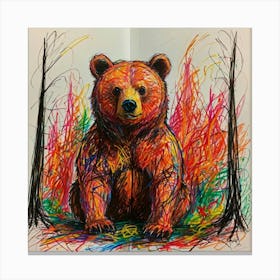 Bear In The Forest Canvas Print