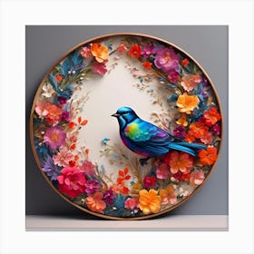 Bird On A Flower Canvas Print