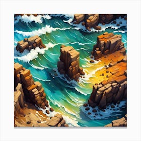 A Dance Of Coastal Waves Canvas Print