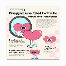 Negative Self Talk With Affirmation Canvas Print