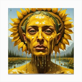 Sunflower Woman Canvas Print