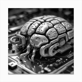 Brain On A Circuit Board 52 Canvas Print