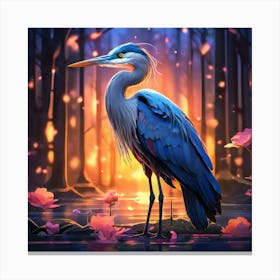 Blue Heron In The Forest 1 Canvas Print